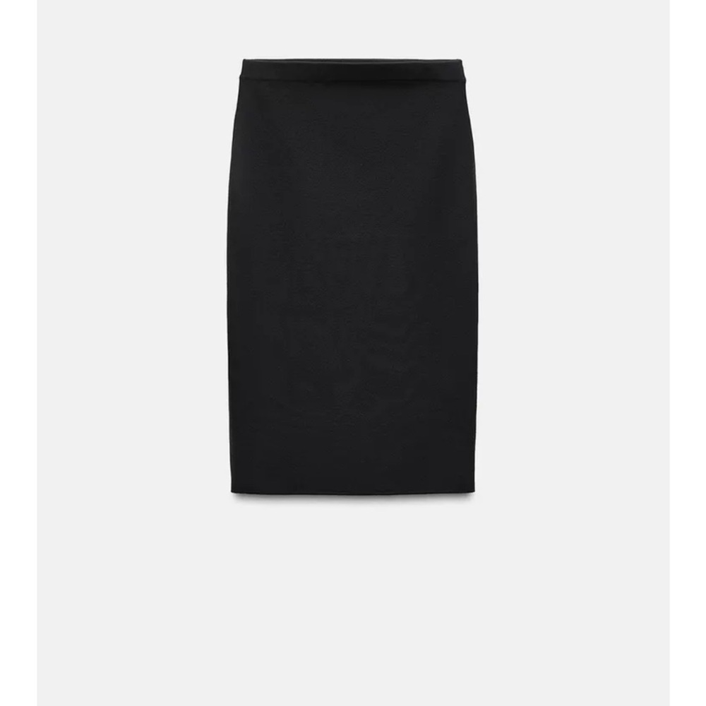 Zara small knit black midi skirt